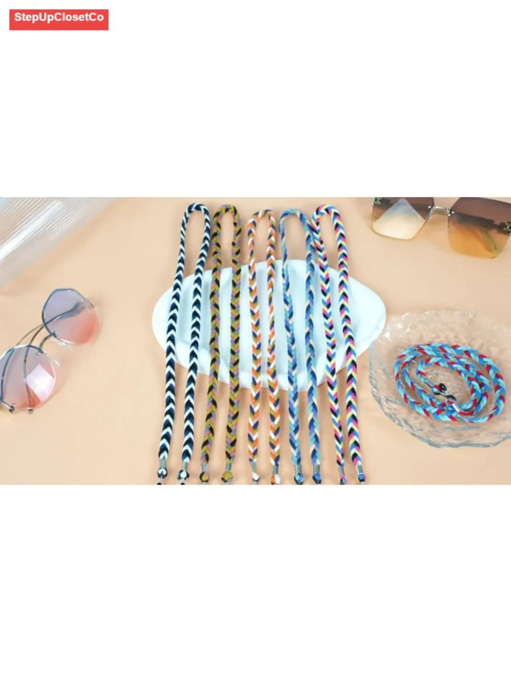 5 Pack Eyeglass Strap Holder Neck Lanyard Linen Cotton Glasses Chain